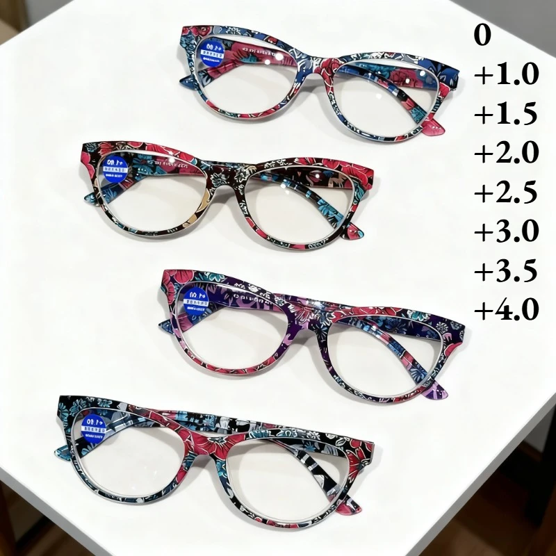 

New Fashionable Cat-Eye Presbyopia Glasses High-Definition Comfortable Anti-Blue Light Reading Goggles for Women 0 To +4.0