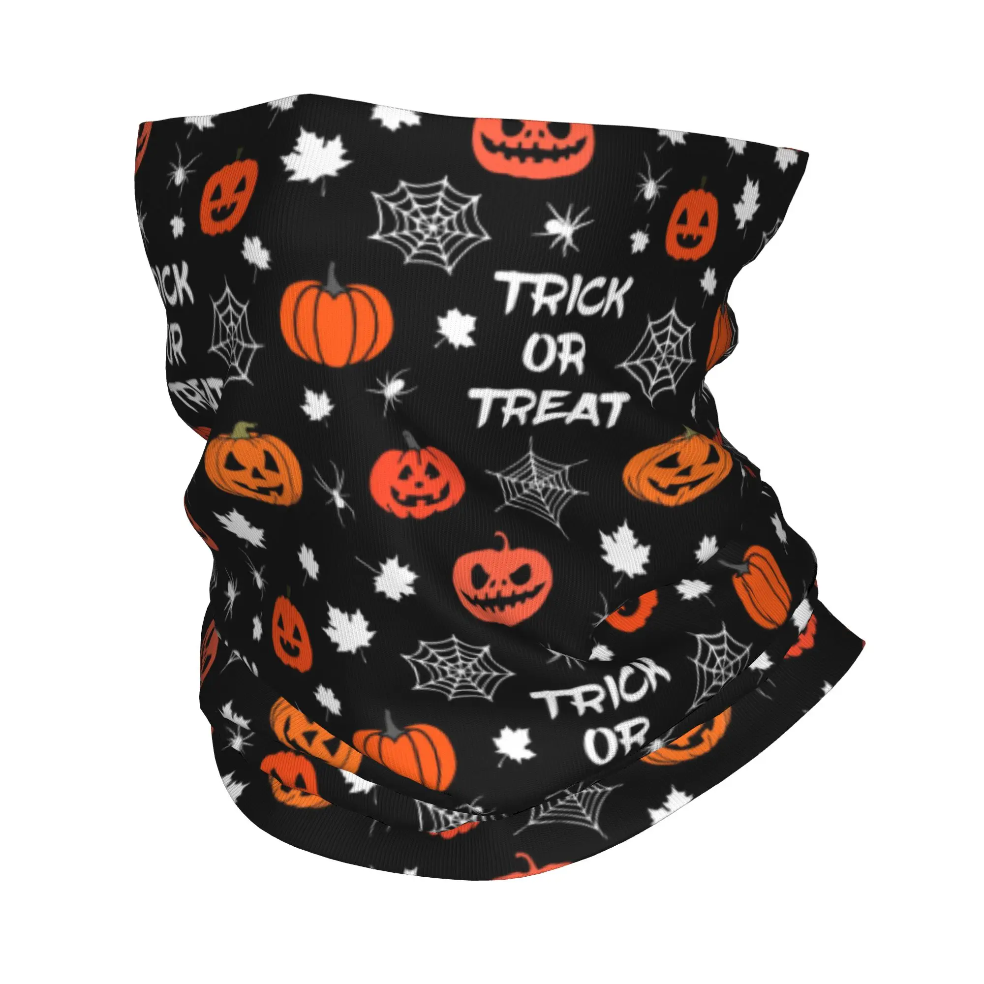 Halloween Pumpkin Ghost Cats Neck Gaiter Women Men UV Protection Winter  Bandana Scarf for Cycling