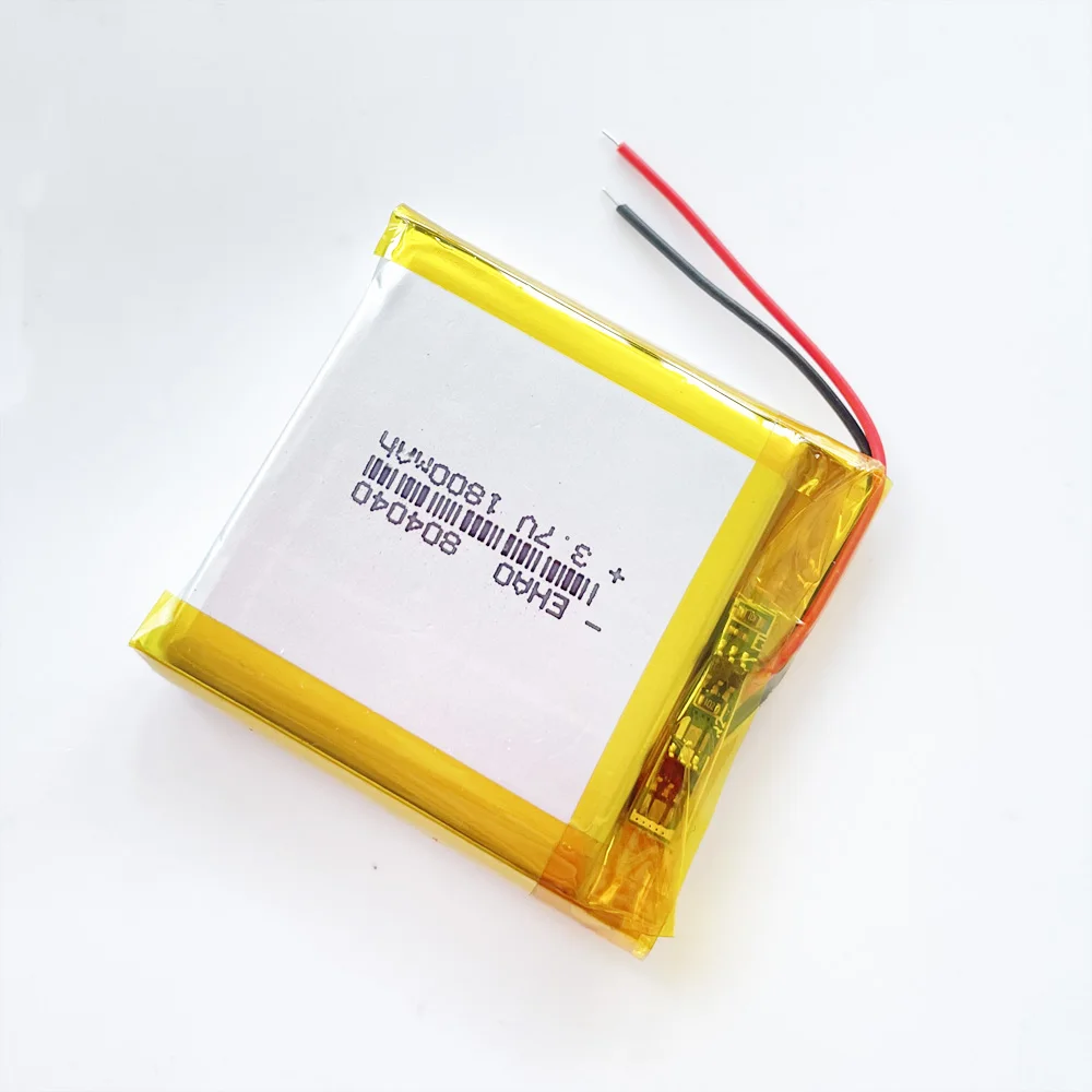 10 x 3.7V 1800m Lithium Polymer LiPo Rechargeable Battery 804040 + JST 2.0mm 2pin Plug For Mp3 GPS DVD Mobile Phone Video Game