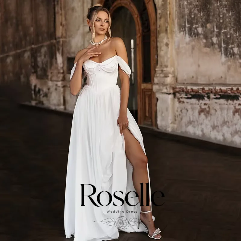 Eightree 2026 A-Line Wedding Dresses Boho Beach Sweetheart Pearls Corset Bridal Dress Princess Wedding Ball Prom Gown Customized