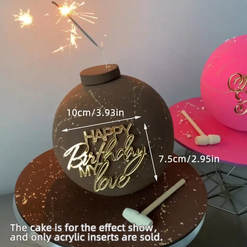Oh Baby-Acryl-Kuchenaufsatz, alles Gute zum Geburtstag, Partydekoration, Junge oder Mädchen, Geschlecht offenbaren, Dessert-Dekor 1 Stück/3 Stück/5 Stück – Detail 7
