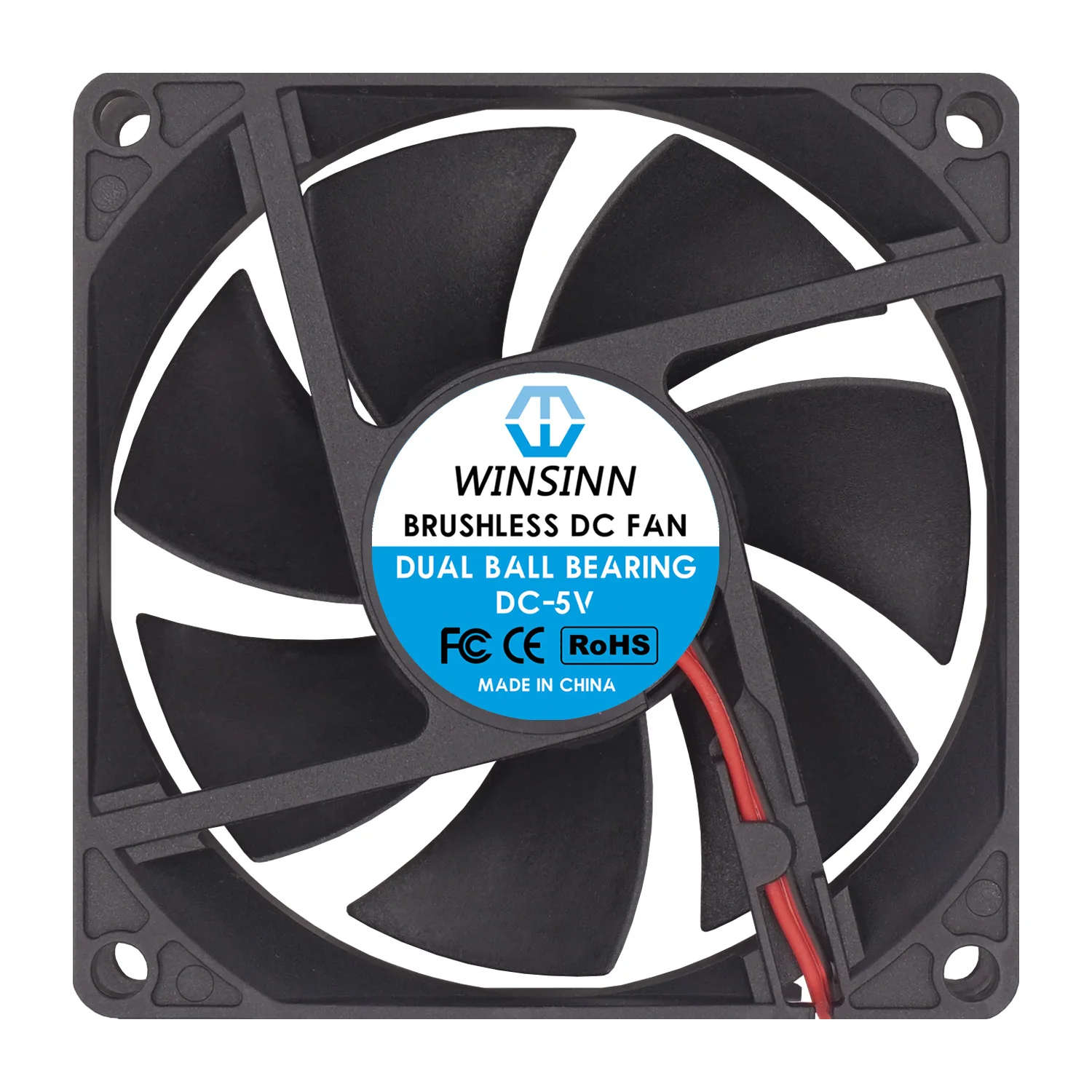 WINSINN 8020 Wentylator 80 mm DC 5 V 12 V 24 V Tuleja / Podwójne łożysko kulkowe Bezszczotkowe chłodzenie 80x20 mm 2PIN