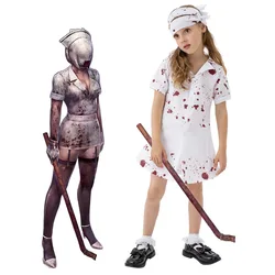 Kids Blood Nurse Zombie School Party Stage Show Performance Roles Play Outfit Children Girls Halloween Cosplay Costumes