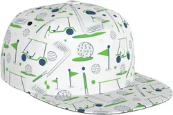 Fashion Golf Adjustable Snapback Hat for Men & Women Sun Cap Hip Hop Cap Baseball Cap Flat Bill Brim Hat
