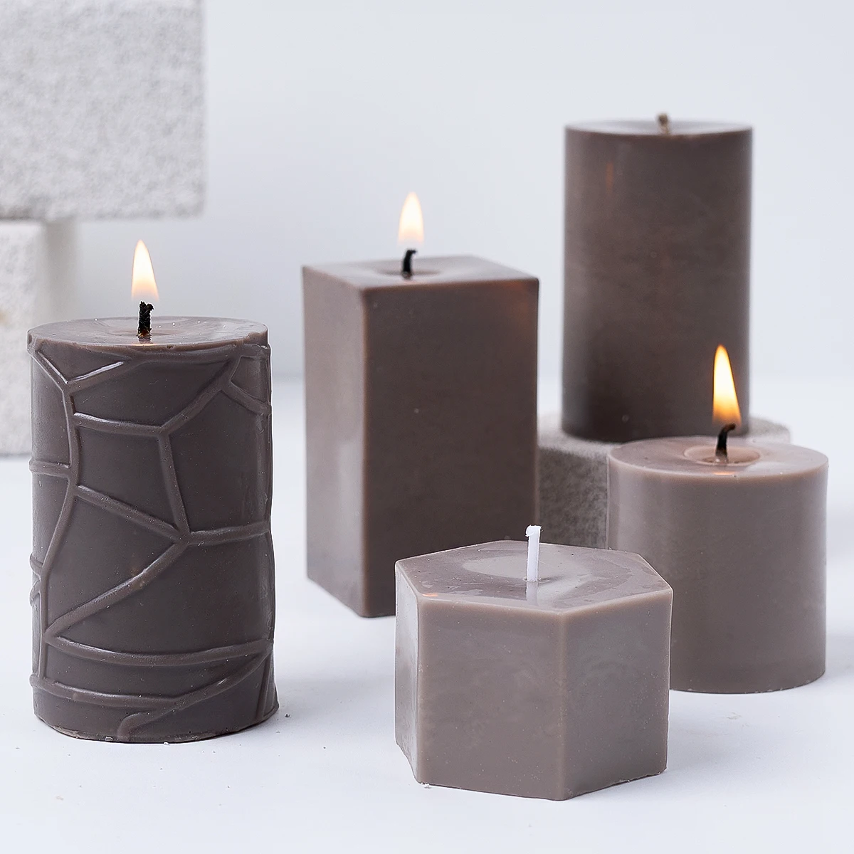 Cylinder Silicone Candle Mold DIY Handmade Geometric Scented Candles Soap Molds Plaster Resin Craft Casting Mould Home Table Dec