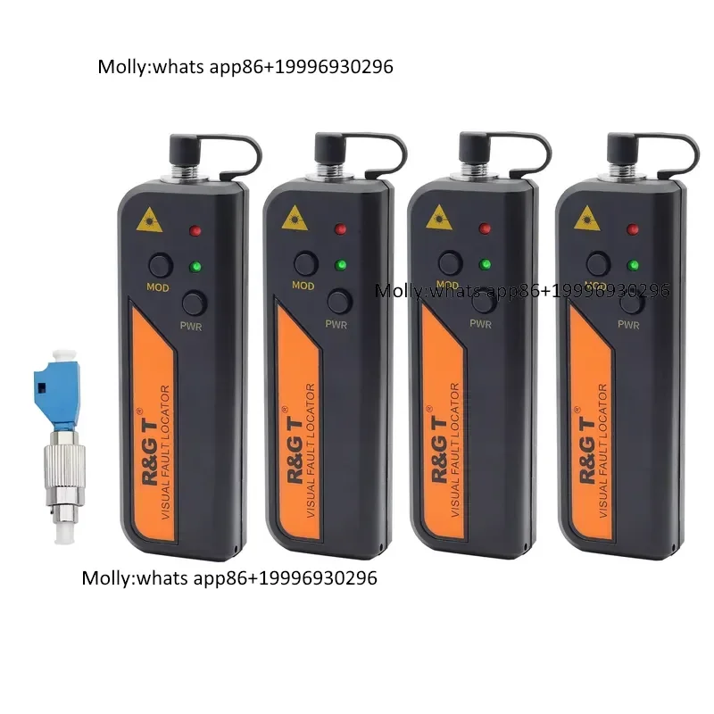 RGT 1-30mW Fiber Optic Cable Tester Red Light Source Fiber Optic Test Fault Detector Visual Fault Locator FC to LC Adapter