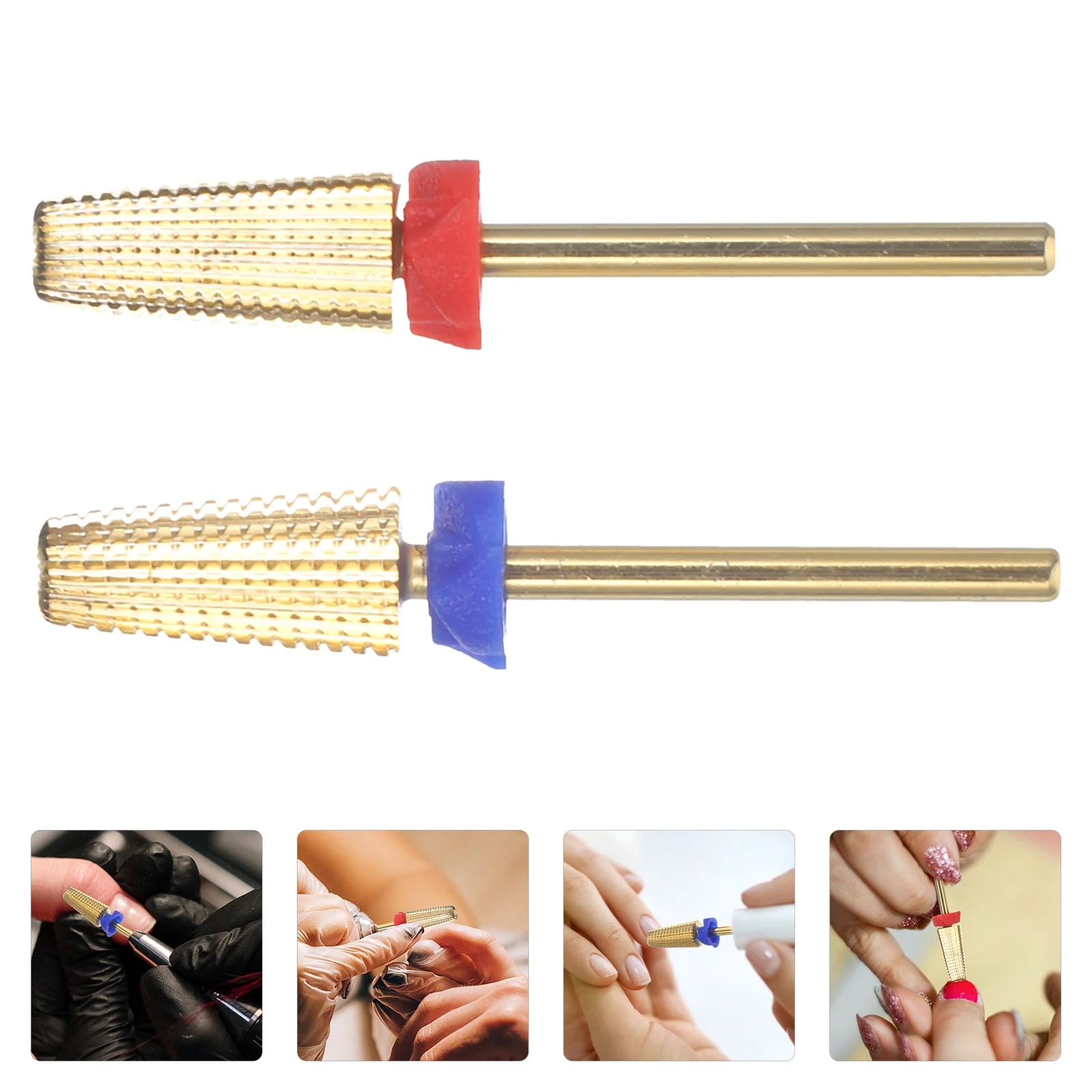 2 pezzi punte per unghie per trapano per unghie set di punte per trapano in metallo duro unghie manicure acrilico smalto pulito rimodellare strumento per la rimozione della pelle morta