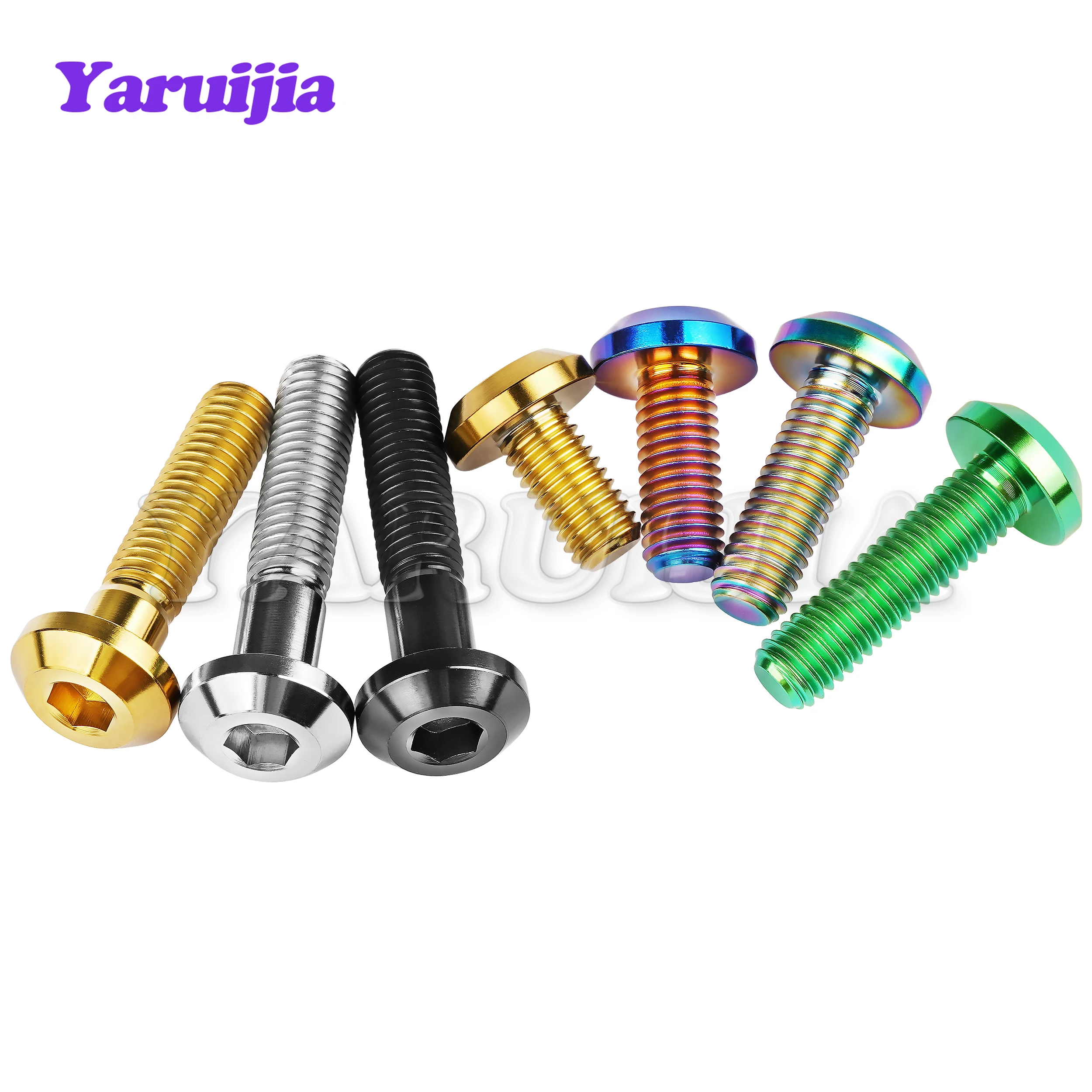 Yaruijia Titanium M6/M8x12/15/20/25/30/35/40Mm Allen key หัวสกรูสำหรับจักรยานรถจักรยานยนต์เบรค