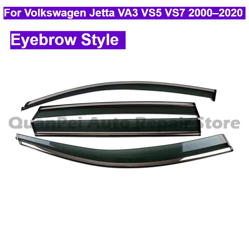 Deflectores de Ventana para Volkswagen Jetta 2000-2012, Tiras de Acero Inoxidable, Protección Contra la Intemperie, Accesorios Decorativos Exteriores