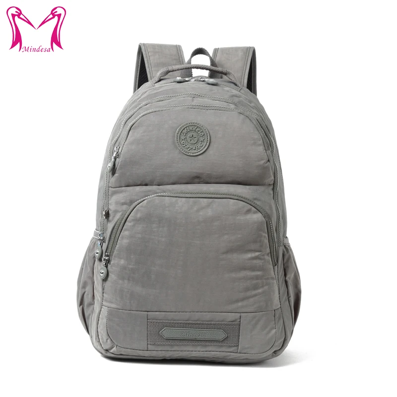 Mindesa High Quality Large Capacity Light Nylon Best Fashion Leisure Laptop Backpack School Bag Solid Color 8005