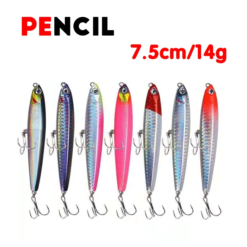 

Fuheno 1PCS Sinking Wobblers Pencil Fishing Lures 7.5cm 14g Vibration Hard Bait Metal Hooks Artificial Baits For Pike Carp Pesca