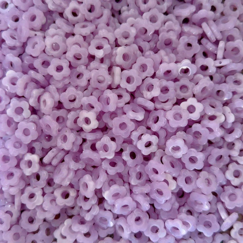 Acrylic Hollow Five-Petal Flower Loose Beads Retro Gradient Color Straight Hole Handmade Jewelry Accessories DIY Bracelet 14mm