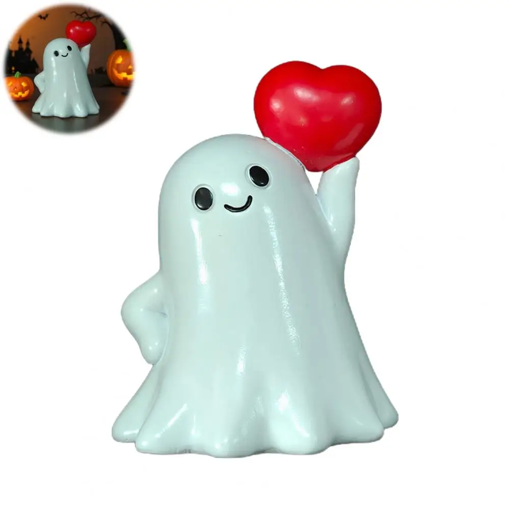 Ceramiczna Ozdoba Duch Dekoracja Stołu na Imprezę Domową Ozdoba Duch Straszna Halloweenowa Figurka Ducha Żywica na Biurko do Domu na Imprezę