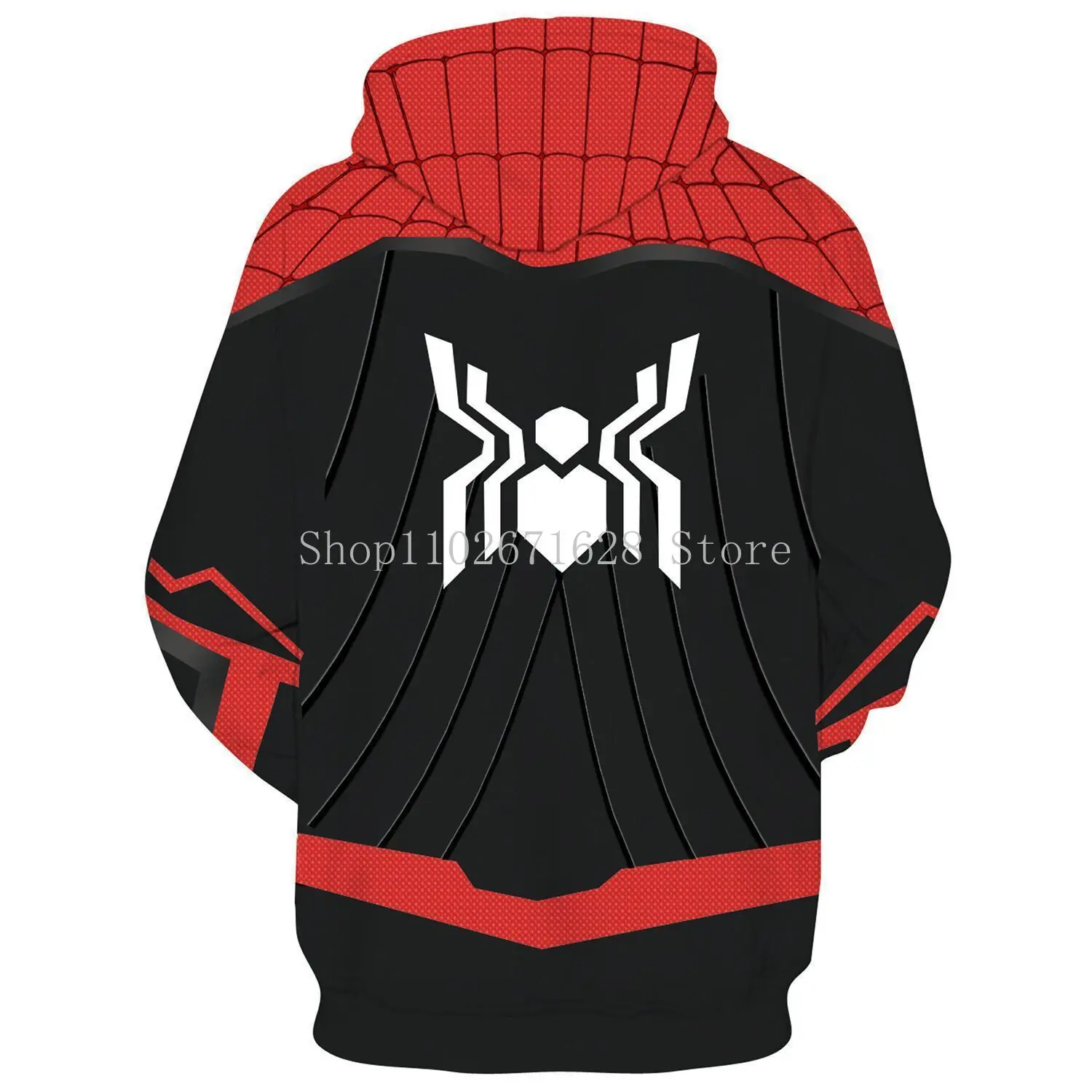 Smile Hero Spider Print Zipper Hoodies pour hommes et femmes, Miles Morales, Sportedly 3D Hooded, Boy Girl Cosplay Costume Jacket, School Uniform