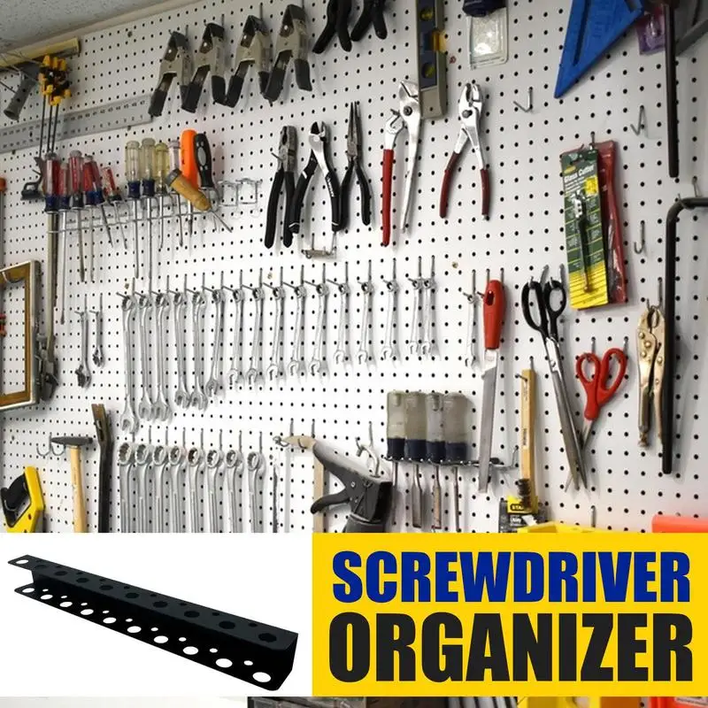 

Screwdriver Holder Wall Mount 2X Save Space Hand Tool Display Stand Multifunctional Screwdriver Storage Rack For Spanners