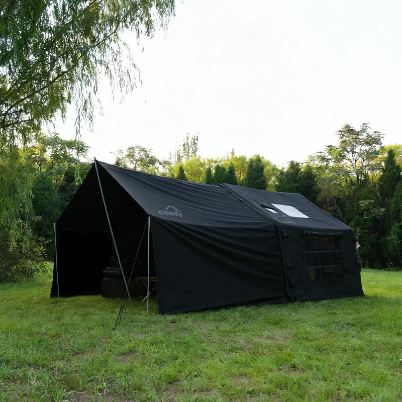 Coody 8.0+ Black Framed Foyer Air Tent Quick Opening Easy Setup Luxury Portable Family Outdoor Camping Inflatable Shelter