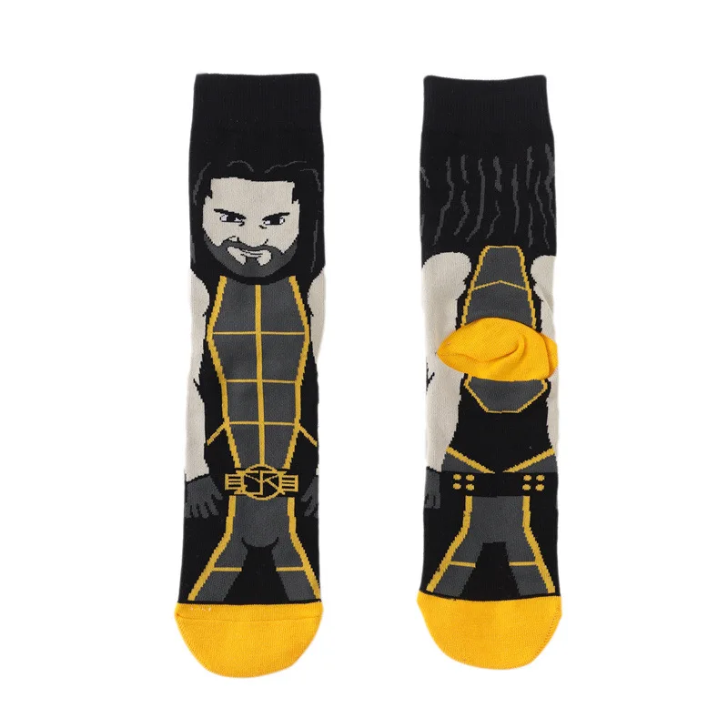 Movie sports WWE socks personality trend calzini in cotone a tubo medio da uomo calzini da wrestler di alta qualità