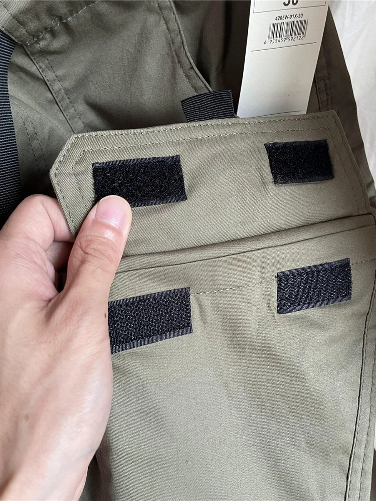 IT Ins في الهواء الطلق العمل السراويل الرجال رقيقة القطن بناطيل كاجوال Multket للإزالة القطن الخالص الأزرق حزام خصر السراويل الترفيهية #4