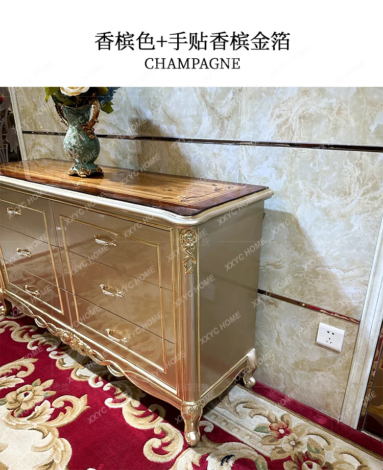 solid wood porch cabinet, European luxury carved partition door