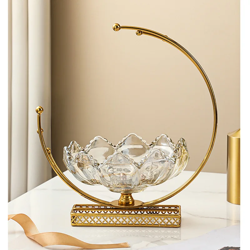 Factory straight hair, a large number of spot crystal glass moon fruit plate light luxury creative living room coffee table