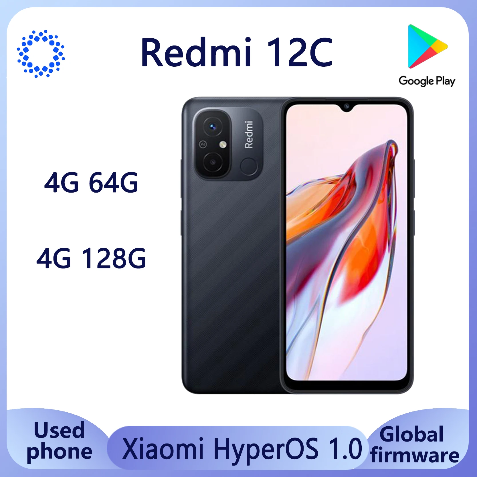 

Global Firmware Xiaomi Redmi 12C Smartphone HyperOS 1.0 Celular MTK Helio G85 5000mAh Battery 50MP+5MP Camera used phones