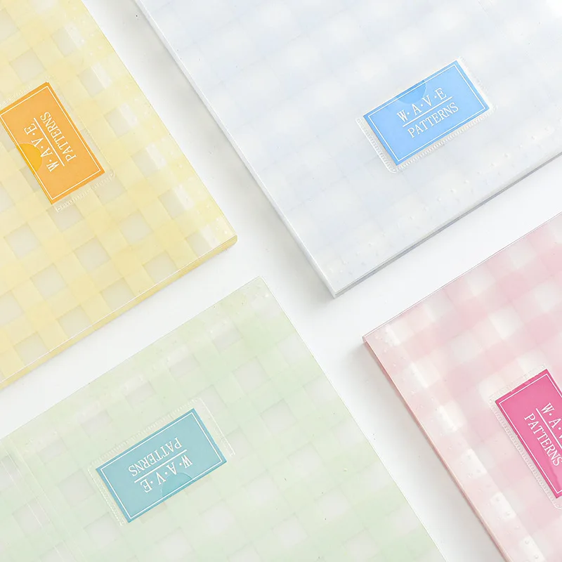 New Pp Pink Grids File Folders Multi-Layer Waterproof Button Document Organizer Cute 4pcs A4 Organ Bags Back To School