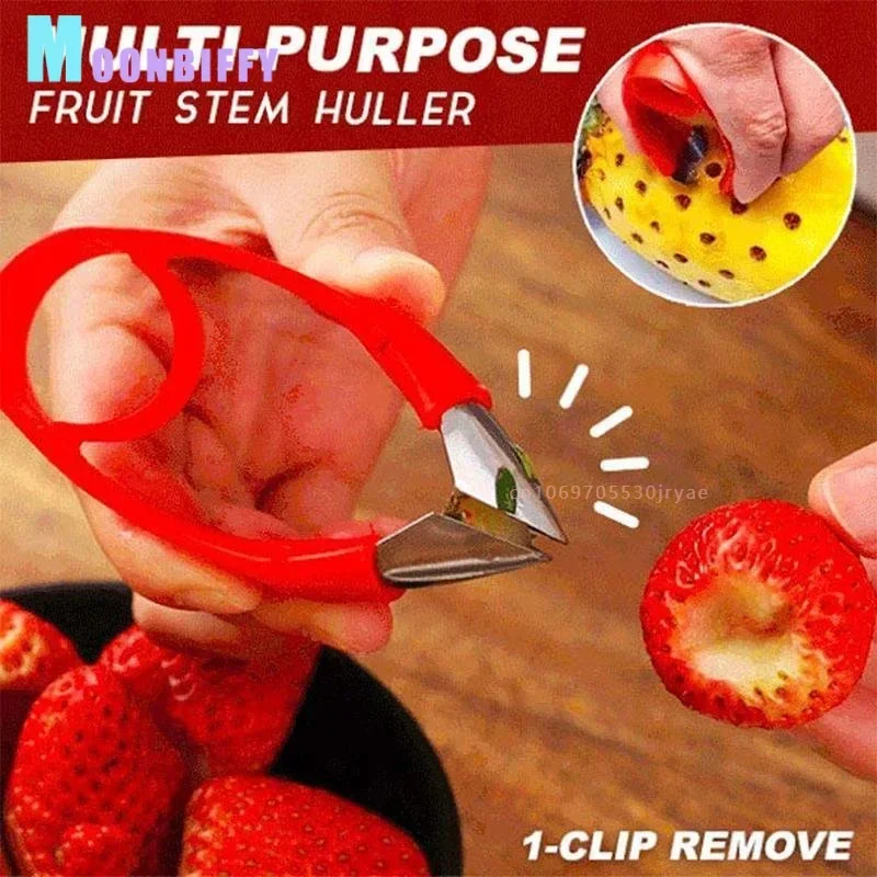 Multi-Purpose Fruit Stem Huller Pineapple Tomato Peeler Strawberry Peeler Seeder Creative Kitchen Fruit Vegetable Tools