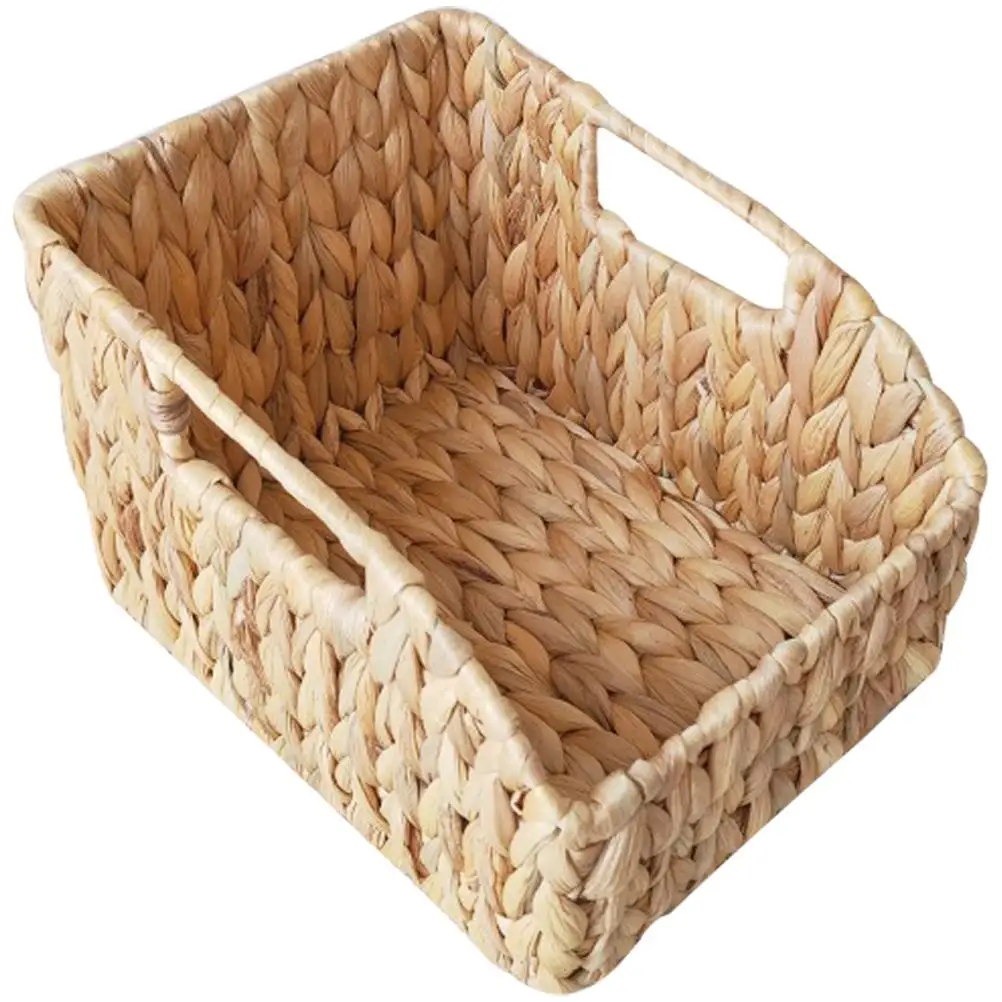 

Straw Woven Baskets Small Size Home Storage Containers for Desk Toy Kitchen Bedroom Nursery Office Decorative Hyacinth Basket