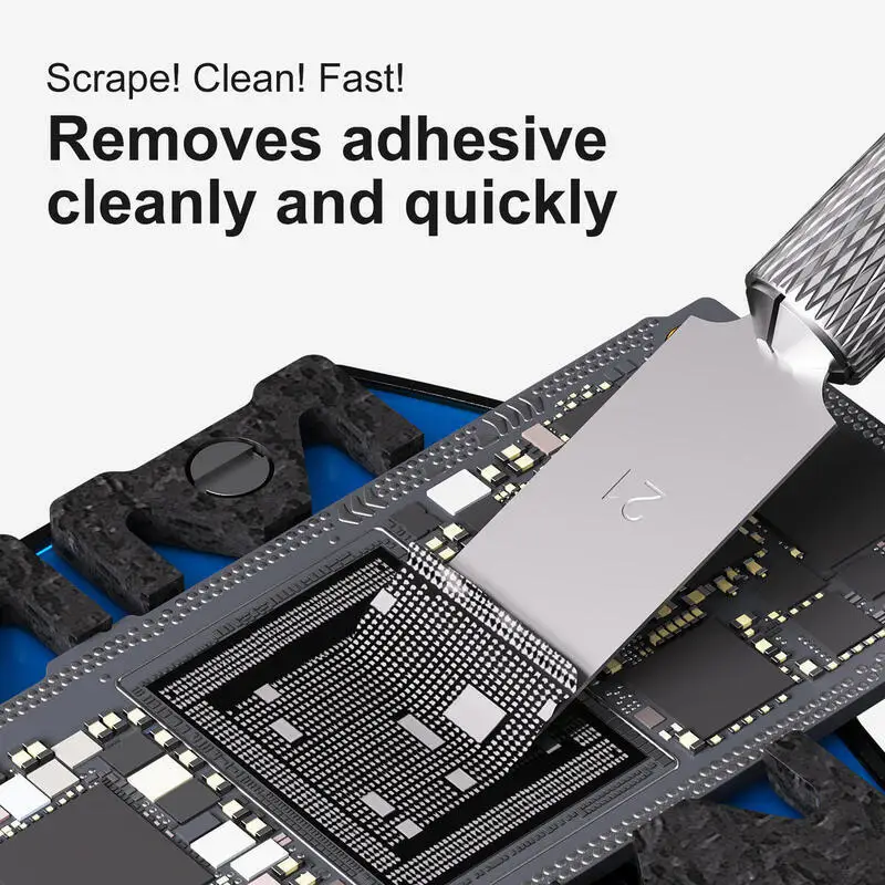 プロフェッショナル 4T/21T ラピッドスクレーパーキット 精密 PCB/デガムツール 面取りエッジブレード付き 150 個/10 個 電子機器修理用