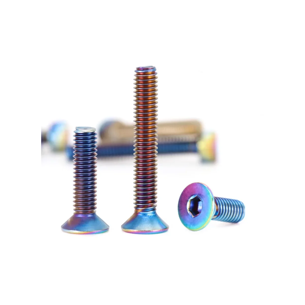 

Colorful Stainless Steel Countersunk Hexagonal Steering Wheel Screws / Electroplated Colored Modified Fixing Screws