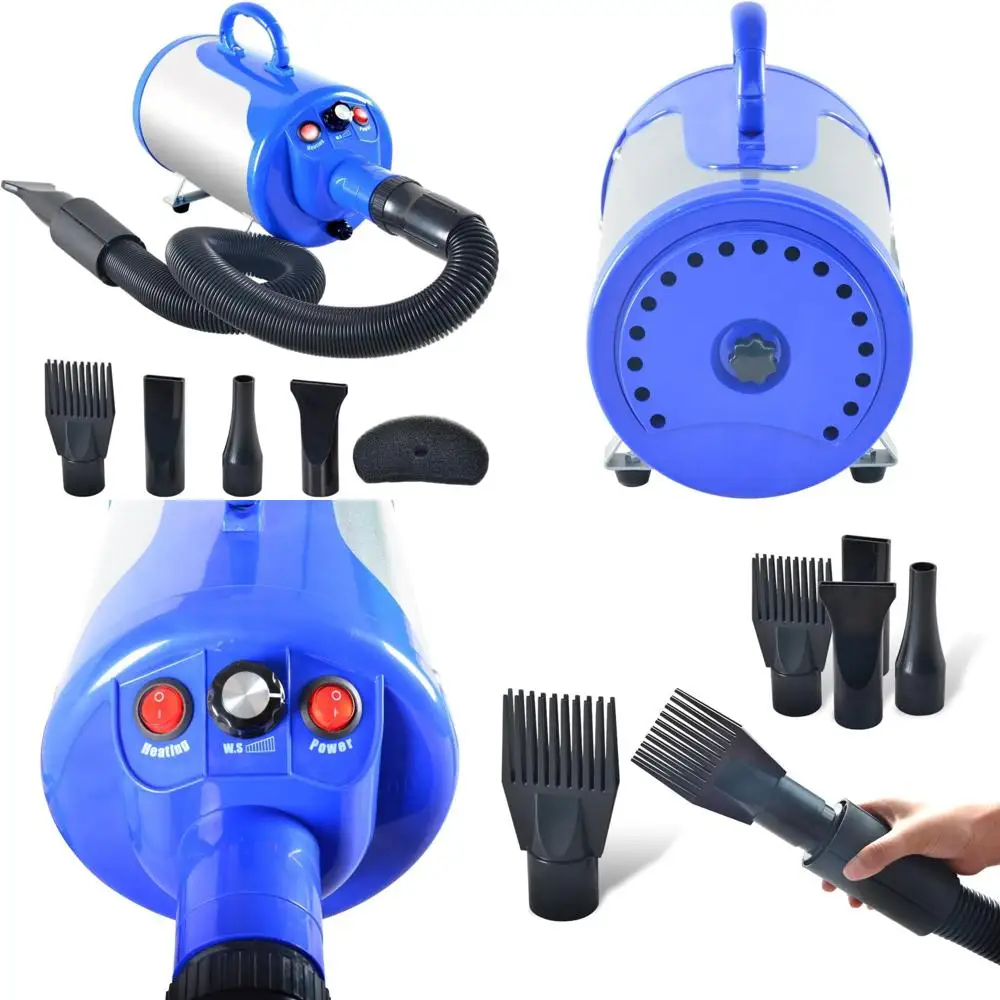 

Blue Pet Hair Force Dryer with Heater for Dog Grooming