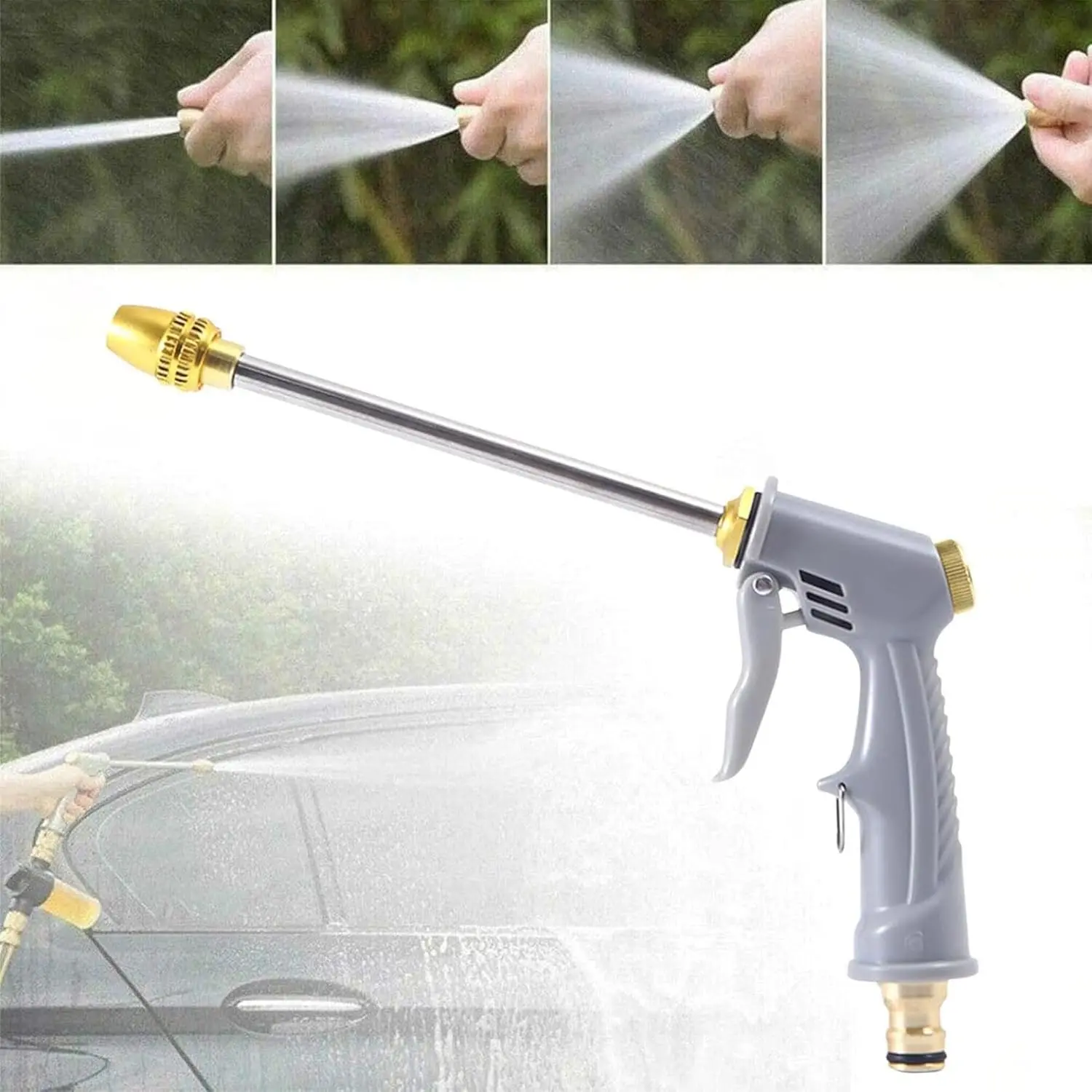 High Pressure Sprinkler Hose Nozzle Agricultural Sprayer Gun Portable Adjustable Rotatable Spray Gun Household Car Wash Tool