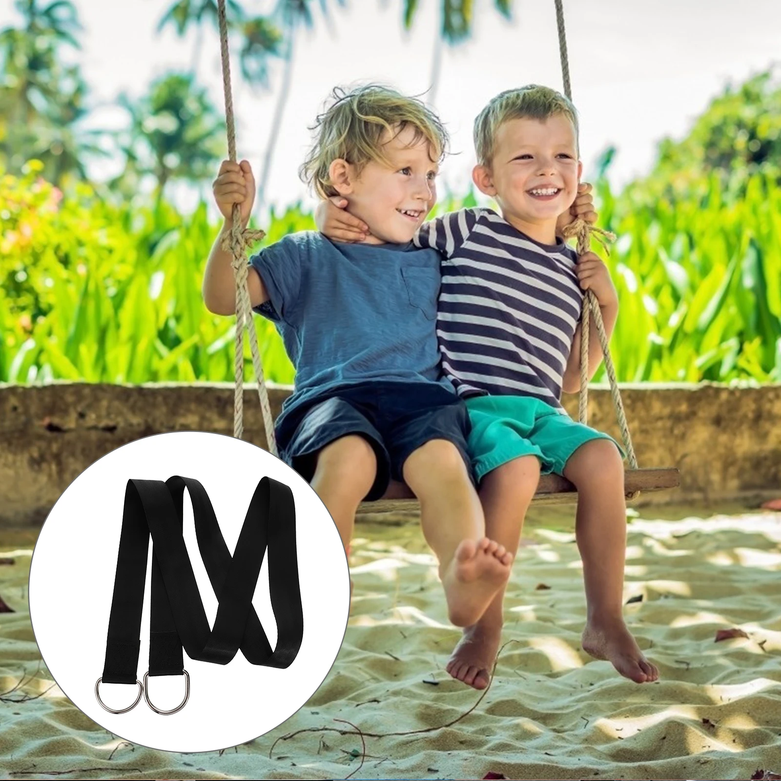 

1 set 1 Set Hammock With Safety Buckles Tree Hanging Straps For Outdoor Camping Durable Polyester Swing Straps Heavy Duty