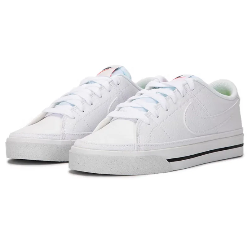 

Белые кроссовки Nike Court на прочной резиновой подошве, прочная ручка, уличные женские туфли для скейтбординга, новая удобная посадка, нетразивные, стабильные, повседневные туфли на плоской подошве, цельнобелая кожа, стильные, универсальные, повседневные