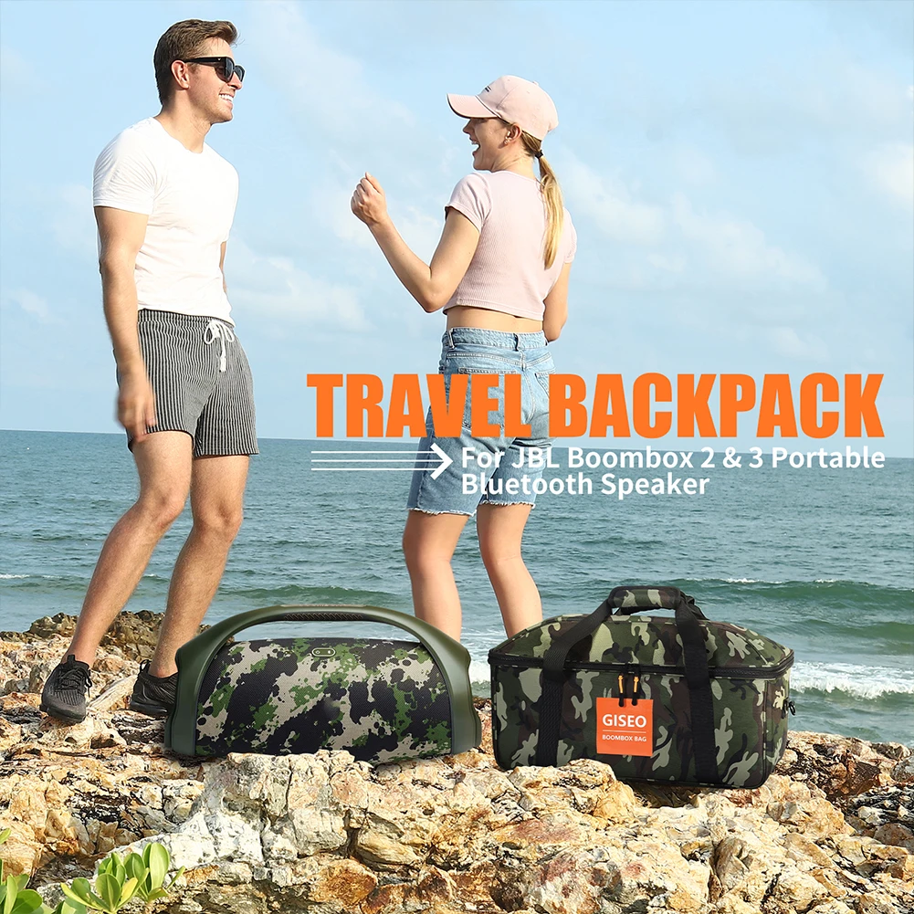 ผ้าอ็อกซ์ฟอร์ดถุงเก็บสายรัดปรับได้กันน้ำลำโพงแบบพกพากันฝุ่นสำหรับ JBL BOOMBOX 3/BOOMBOX 2