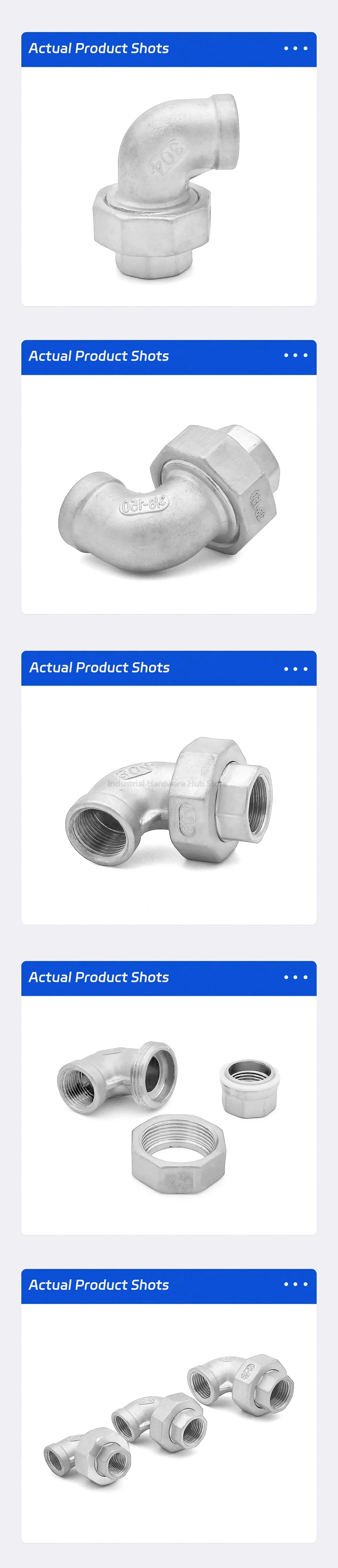 90-Grad-Winkelverschraubung aus Edelstahl 304, BSPT-Innengewinde, 1/4"-2" auslaufsichere Rohrverschraubung aus Guss für industrielle Sanitärinstallationen – Detail 14
