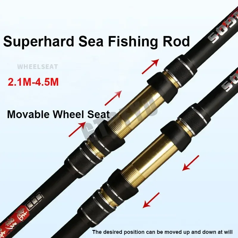 Telescopic Portable High-Quality Fishing Rod 2.1M,2.4M,2.7M,3.6M,3.9M,4.5M Travel Sea Boat Rock Fishing Rod Carp Fishing Gear