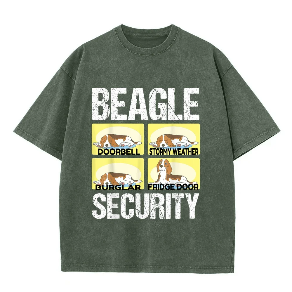 Funny Beagle T-Shirt Security Shirt Men Haikyuu Camisas De Hombre Daily Round Neck Street Wear Graphic Tee Dog Lover Cotton T