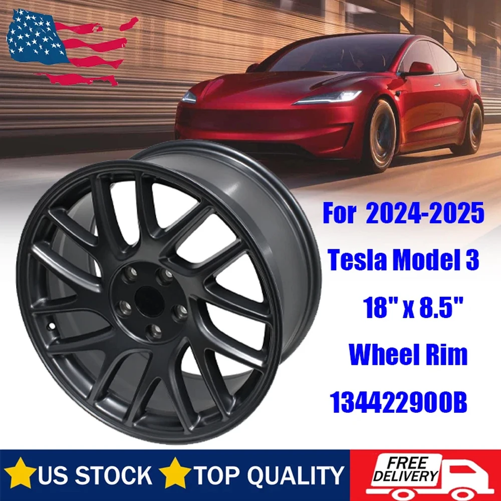 

Высококачественный матовый черный автомобильный диск 18'' x 8.5'' 134422900B для Tesla Model 3 2024-2025, колесный диск из алюминиевого сплава