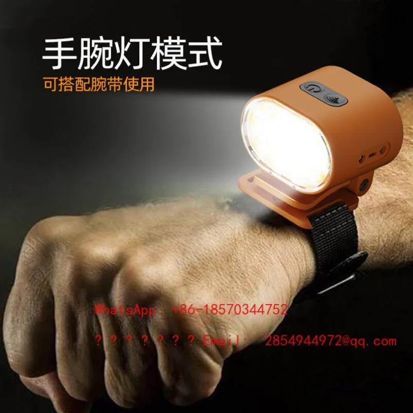 

Портативный аварийный наручный фонарь с датчиком движения, многофункциональный, мощный, с креплением на кепку