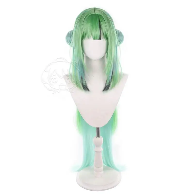 Anime Arknights Endfield Green Cosplay Perücken Kostüme Kopfbedeckung 105cm Lange Simulierte Kopfhaut Dichte Gemischte Voluminöse Langhaar-Perücken – Detail 3