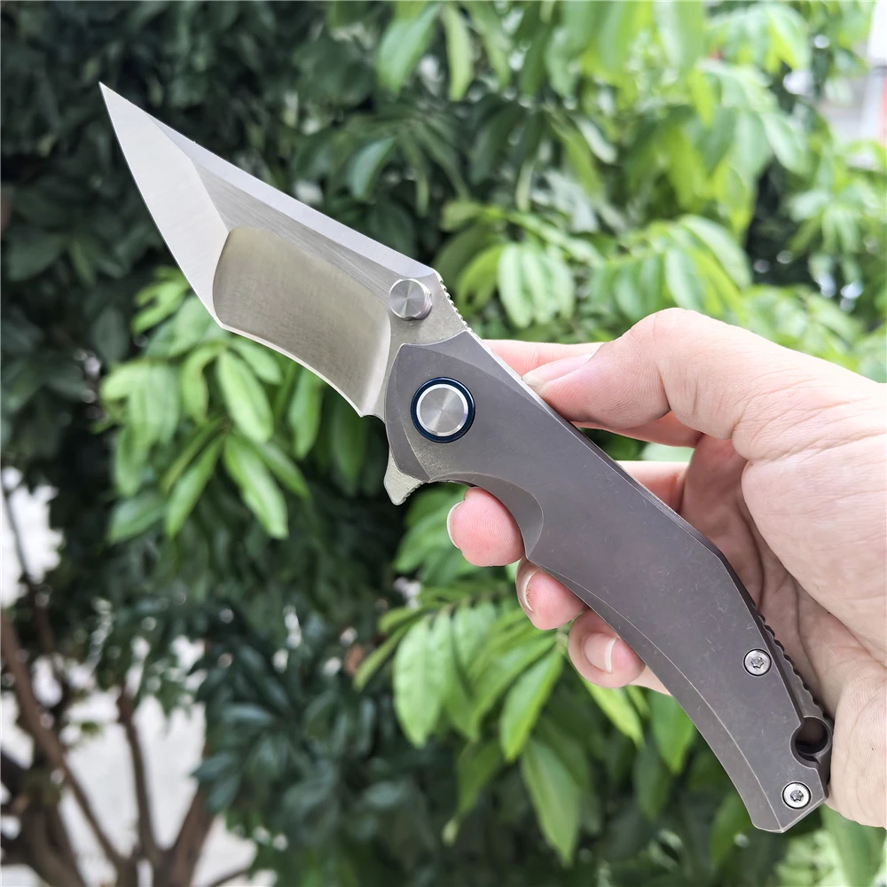 M390 Steel Blade Folding Knife TC4 Titanium Alloy Handle Outdoor Camping Fishing Sharp Hunting Knife EDC Hiking Defense Tool