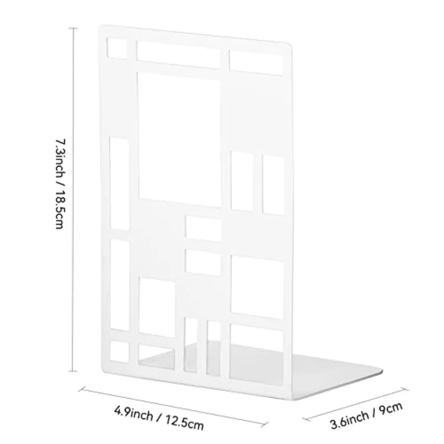 Book Ends, Bookends, Book Ends for Shelves, Bookends for Heavy Books Book Divider Decorative Holder, Metal Heavy Duty Bookend,