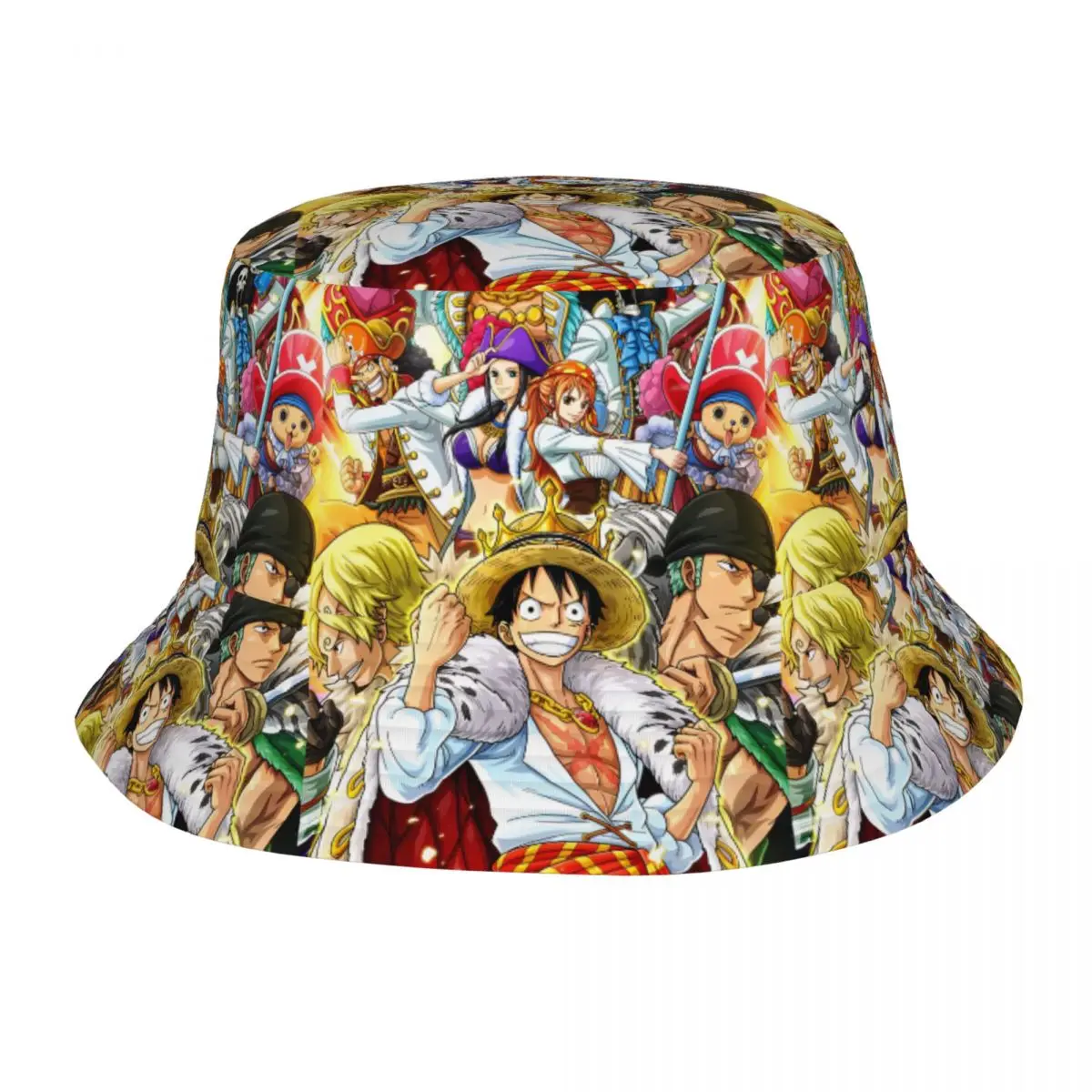 

Custom Unisex Anime One P-Pieces Luffy Comic Bucket Hats Summer Travel Beach Anime Hat