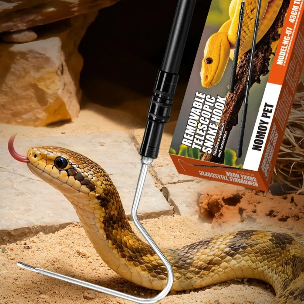 

Инструмент для ловли змей, противоскользящий выдвижной 58-115 см, трехсекционный телескопический крючок для змей, портативные и съемные товары для домашних животных