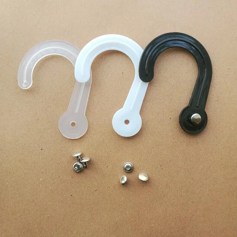 

100pcs Big Plastic Header Hooks With Rivets Fabric Leather Swatch Sample Head Hanger Giant Hanging J-hook Secured Display Hooks