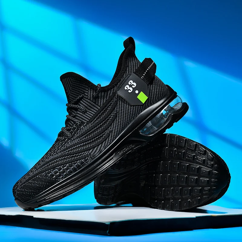 

New Men Casual Sport Shoes Breathable Lightweight Sneakers Outdoor Mesh Black Running Shoes Athletic Jogging Tenis Walking Shoes