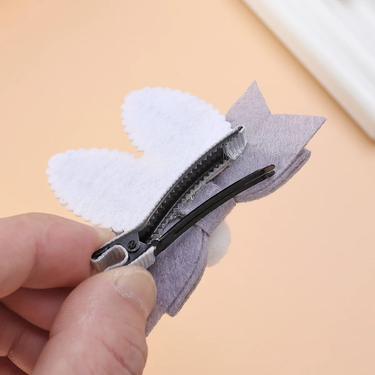 

1Pair Bow Hair Clips Rabbit Ear Design Gray Baby Girl Hairpin Newborn Toddler Hair Accessory Cute Decoration Kid Hairpin