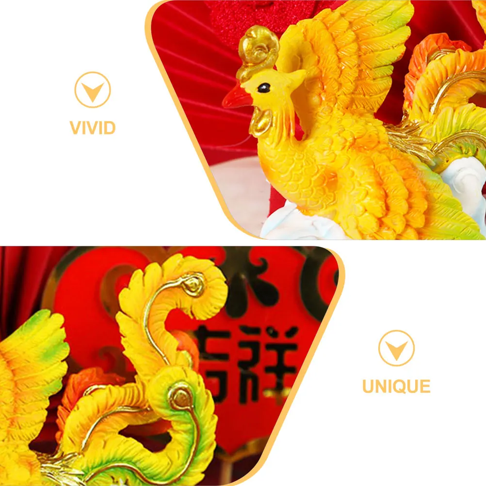 

Animal Cake Decoration Resin Mini Phoenix Vintage Dessert Table Decor Birthday New Year Cupcake Topper Cartoon Cake Pick