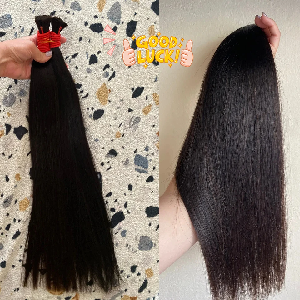 Natural Human Hair Extension Straight Indian Hair Vietnam Virgin Bundles Afro Black Bulk 100% Human Hair For Braiding Wholesale